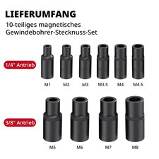 10-tlg. Gewindebohrer-Adapter